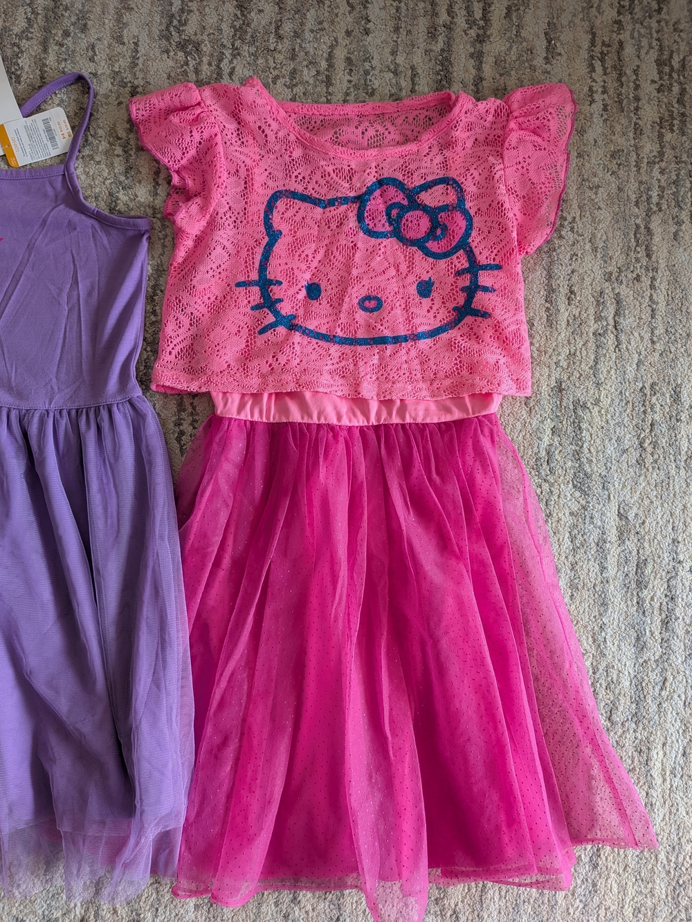 Girls L 10/12 Lot of 3 Dresses Pink Purple Tulle Tutu Hello Kitty Ballerina NWT - Picture 4 of 15